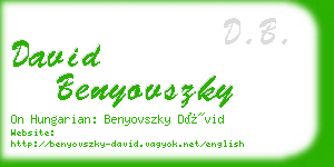 david benyovszky business card